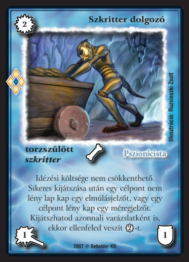 Szkritter dolgozó