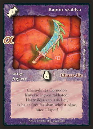 Raptor szablya (alfa) – Alfa Pakli - Orkok